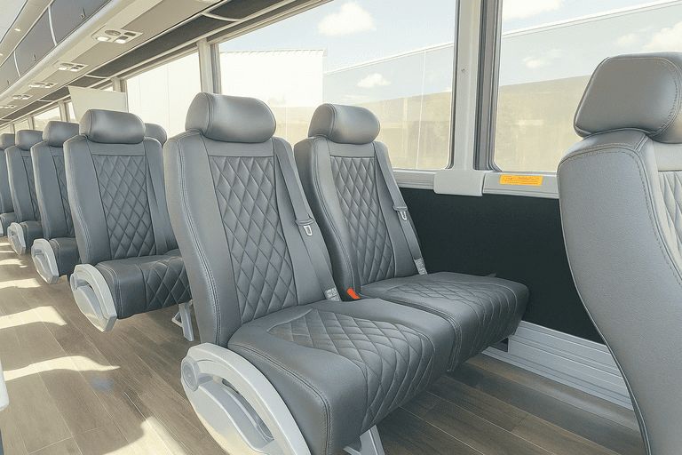 interior of St Paul Coach Bus Service charter bus